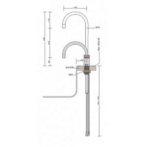 QUOOKER NORDIC ROUND SINGLE TAP afmetingen